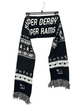 New Super Derby Super Rams Derbyshire Black & White Knit Scarf